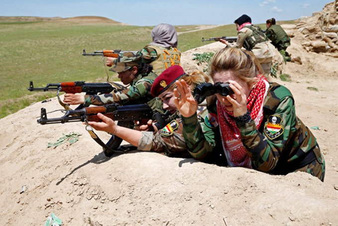 Женский батальон, сражающийся с боевиками ИГИЛ. Фото