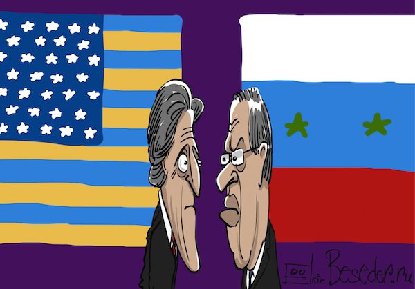 «Сирийский конфликт в Украине»: ироничная карикатура на переговоры Лаврова и Керри