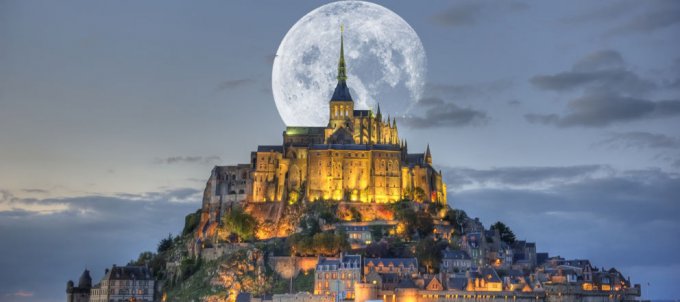 Красивейшее место Франции – Замок Мон-Сен-Мишель. Фото
