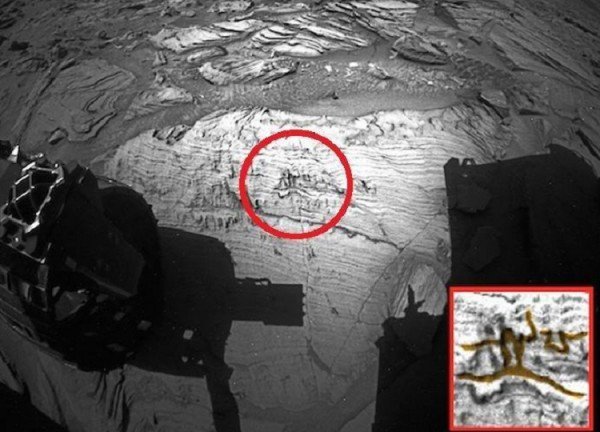 На марсианской скале нашли рисунок человека