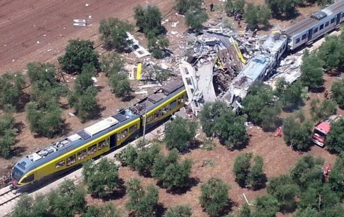 Столкновение поездов в Италии: десятки погибших и раненых
