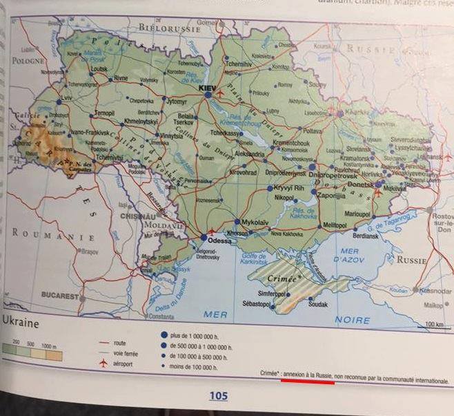 Во Франции исправили атлас, в котором Крым был обозначен как часть РФ