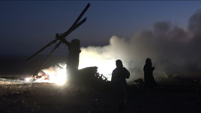Взрыв российского вертолета в Сирии. Видео