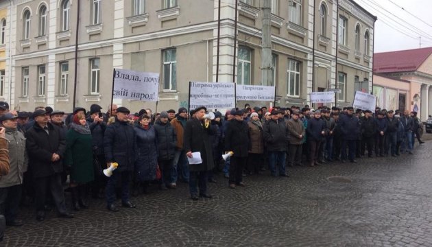 В Луцке митингуют работники «Богдан Моторс»
